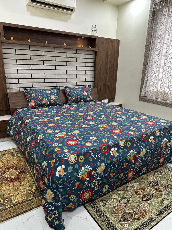 BEDSHEET KING SIZE WITH CULTED PILLOW COVER