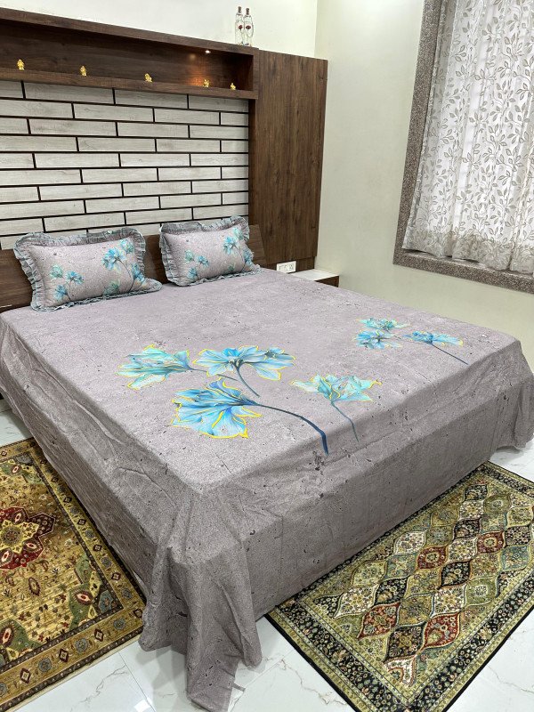 BEDSHEET KING SIZE WITH FRILL PILLOW COVERS